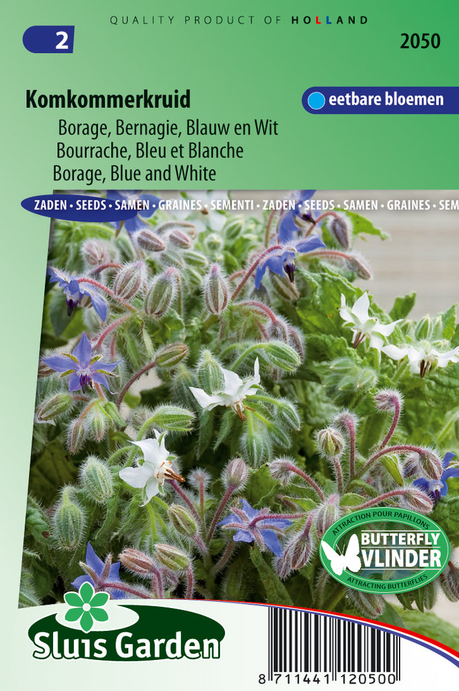 Komkommerkruid Zaden, Borage Blauw / Wit